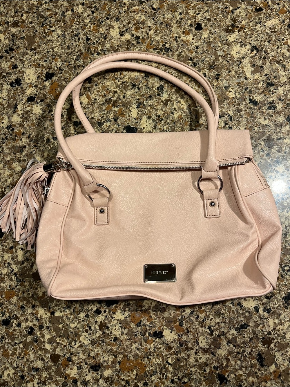 Nine West Blush Pink Shoulder Tote with Tassel